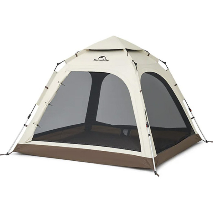 Палатка NATUREHIKE ANGO AUTOMATIC CNK2550WS010 большая, бежевая с коричневым 6975641887799